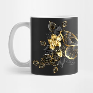 Jewelry Butterfly with Black Orchids Mug